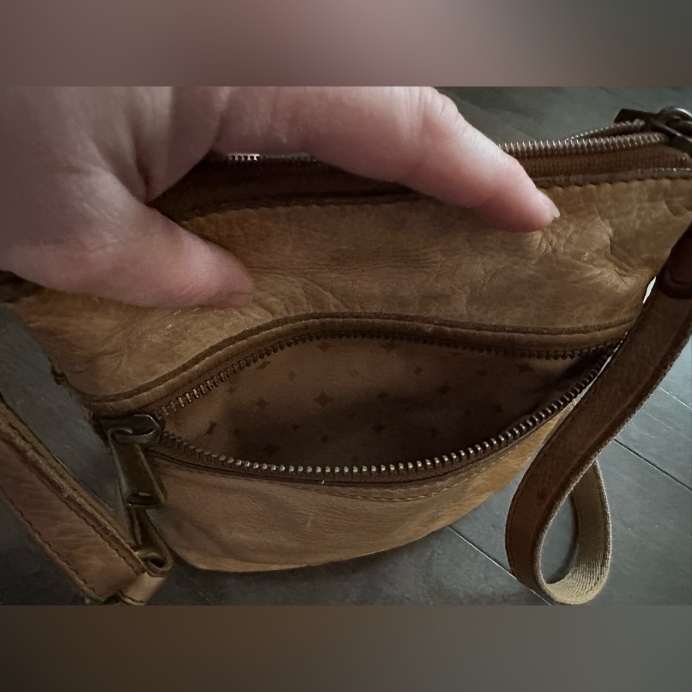 Fossil Explorer Tan Leather Cross Body Bag Multipocket - Picture 4 of 6